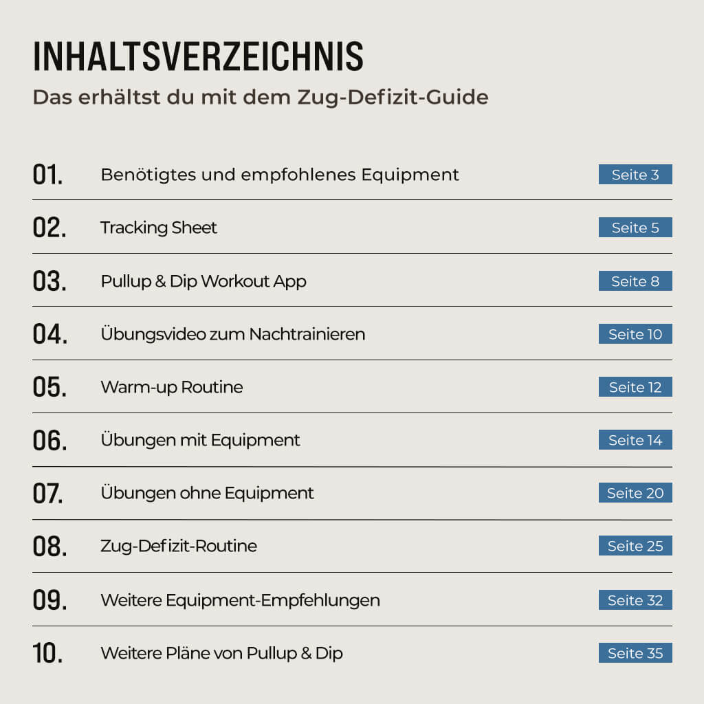 Zug-Defizit-Guide - Übungen für einen gesunden Rücken und aufrechte Haltung