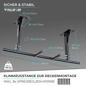 Klimmzugstange Decke inkl. Klimmzugband