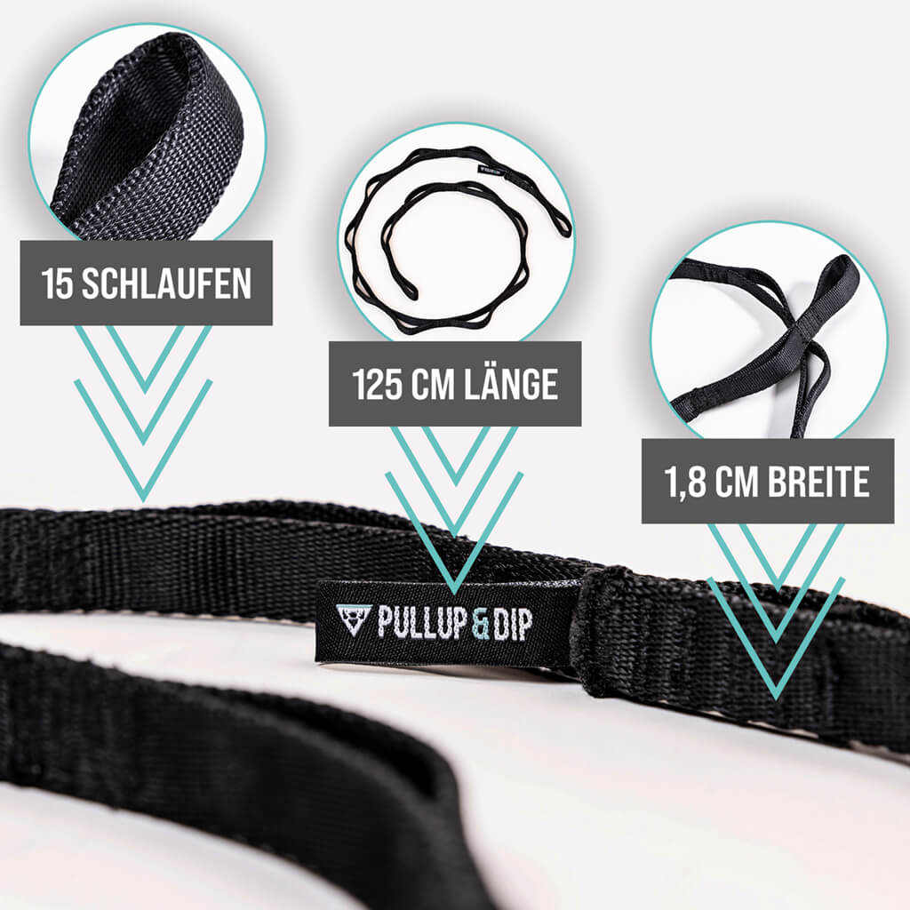 Dip Gürtel mit Kette, 3 Karabinern und einzigartigen Klappen