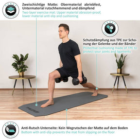 Fitnessmatte mit zwei Schichten, rutschhemmend