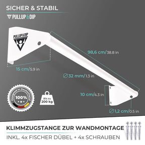 Klimmzugstange zur Wandmontage über Türrahmen