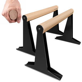 Holz Parallettes mit ergonomischem Holzgriff