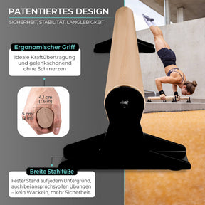 Holz Parallettes mit ergonomischem Holzgriff