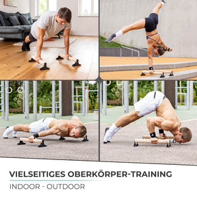 Holz Parallettes mit ergonomischem Holzgriff