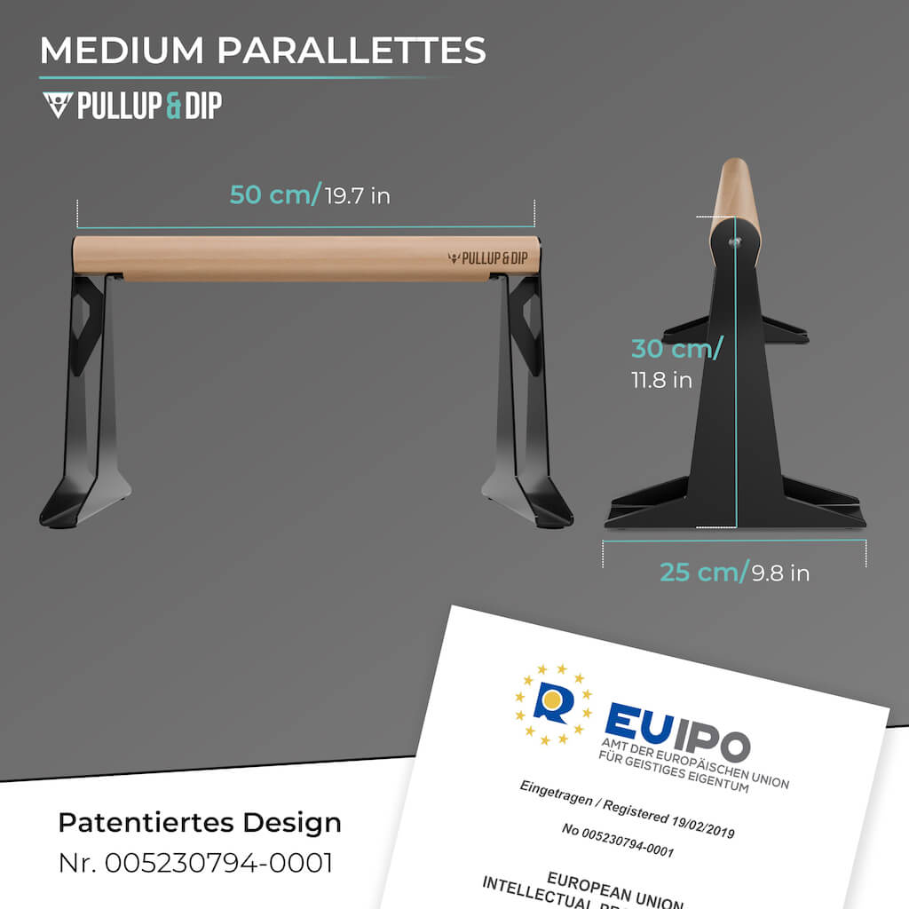 Holz Parallettes mit ergonomischem Holzgriff