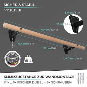 Holz Klimmzugstange zur Wandmontage über Türrahmen